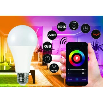RGB Himmennettävä LED-polttimo A65 E27/11W/230V 2700-6500K Wi-fi Tuya