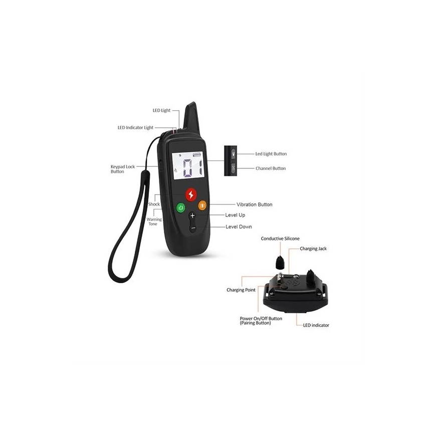 Sähköinen koiran koulutuspanta 52cm 500m 3,7V IP67