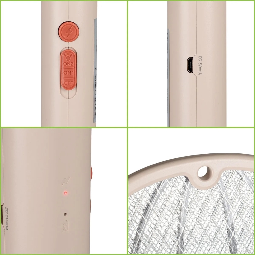 Sähköinen LED-hyönteisloukku 2in1 500 mAh/5V beige