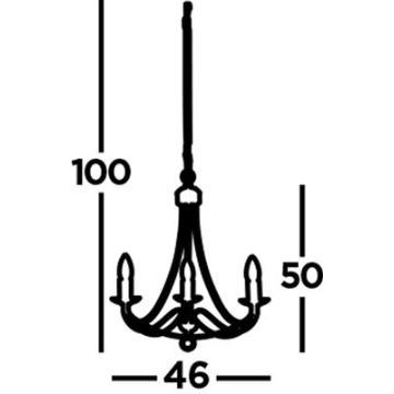 Searchlight - Kattokruunu ketjussa MAYPOLE 3xE14/60W/230V musta