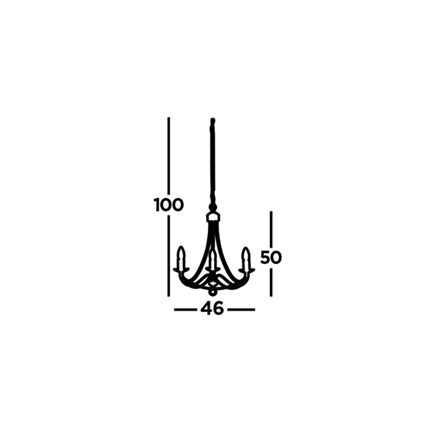 Searchlight - Kattokruunu ketjussa MAYPOLE 3xE14/60W/230V musta