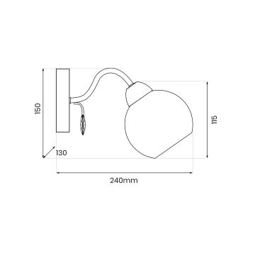 Seinäkohdevalo CONNOR 1xE27/15W/230V kiiltävä kromi/harmaa