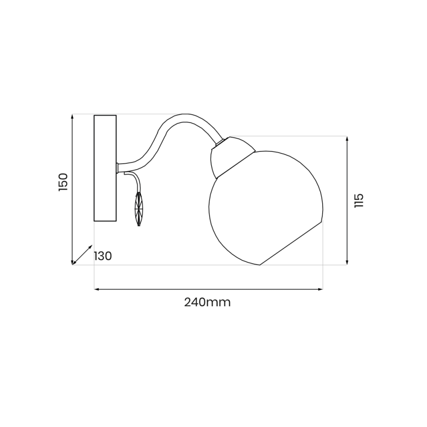 Seinäkohdevalo CONNOR 1xE27/15W/230V kiiltävä kromi/harmaa