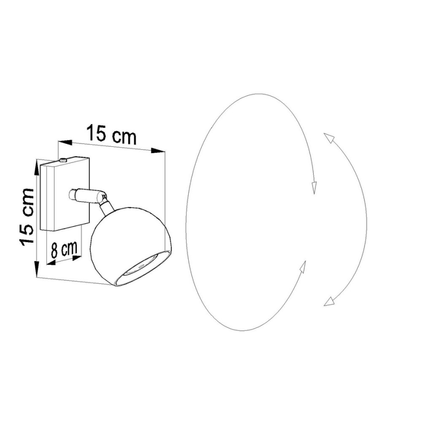 Seinävalaisin OCULARE 1xGU10/40W/230V