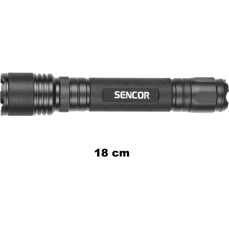 Sencor - LED Alumiininen taskulamppu LED/5W/6xAAA IP44 musta