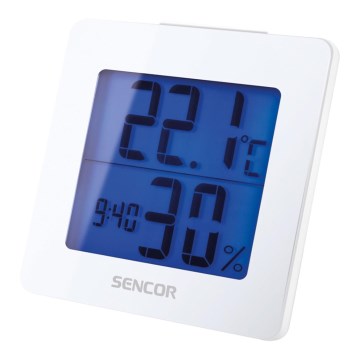 Sencor - Sääasema LCD-näytöllä ja herätyskellolla 1xAA valkoinen