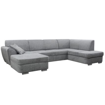 SERPA U-muotoinen avattava oikeanpuoleinen kulmasohva säilytystilalla, harmaa