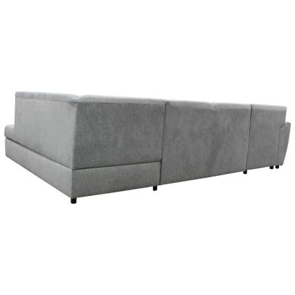 SERPA U-muotoinen avattava oikeanpuoleinen kulmasohva säilytystilalla, harmaa