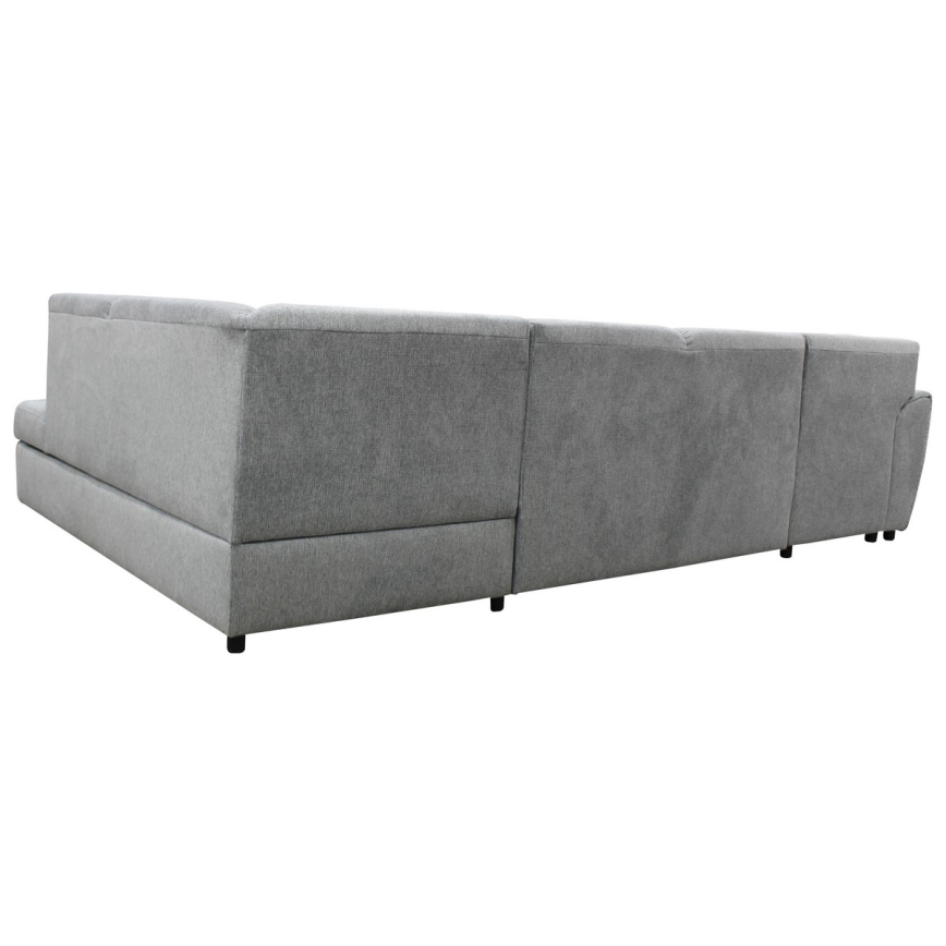 SERPA U-muotoinen avattava oikeanpuoleinen kulmasohva säilytystilalla, harmaa