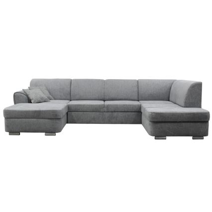 SERPA U-muotoinen avattava oikeanpuoleinen kulmasohva säilytystilalla, harmaa