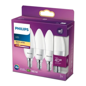 SET 3x LED Polttimo Philips B35 E14/5,5W/230V 2700K