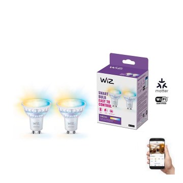 SETTI 2x Himmennettävä LED-polttimo PAR16 GU10/4,7W/230V 2700-6500K CRI 90 Wi-Fi - WiZ