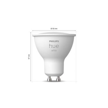 SETTI 2x Himmennettävä LED-polttimo Philips Hue WHITE GU10/4,2W/230V 2700K