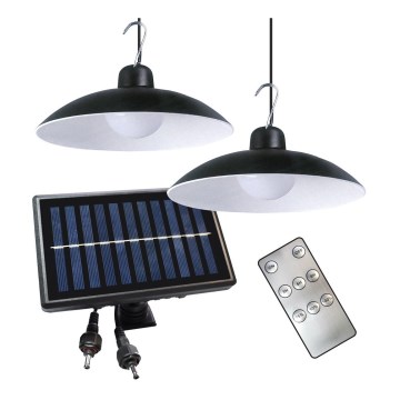 SETTI 2x LED Aurinkovoimariippuvalo hämäräanturilla LED/6W/3,7V 2000 mAh IP44 + kauko-ohjaus