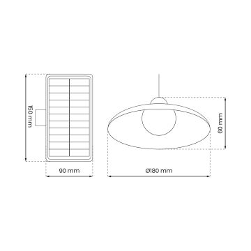 SETTI 2x LED Aurinkovoimariippuvalo hämäräanturilla LED/6W/3,7V 2000 mAh IP44 + kauko-ohjaus