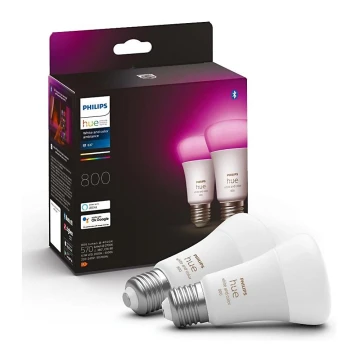 SETTI 2x LED Himmennettävä polttimo Philips Hue White And Color Ambiance A60 E27/6,5W/230V 2000-6500K