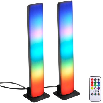 SETTI 2x LED RGB Himmennettävä pöytävalaisin GAMER LED/5W/5V + kauko-ohjaus