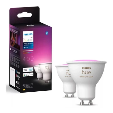 SETTI 2x LED RGBW Himmennettävä polttimo Philips Hue White And Color Ambiance GU10/4,2W/230V 2000-6500K