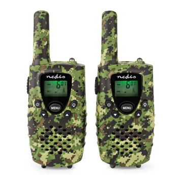 SETTI 2x radiopuhelin LED-valolla 3xAAA kantama 8 km camouflage