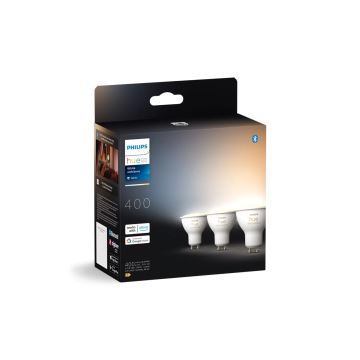 SETTI 3x Himmennettävä LED-polttimo Philips Hue WHITE AMBIANCE GU10/4,2W/230V 2200-6500K