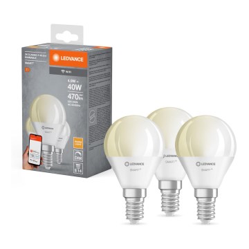 SETTI 3x Himmennettävä LED-polttimo SMART+ P40 E14/4,9W/230V 2700K Wi-Fi - Ledvance