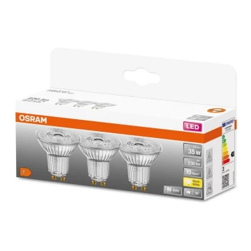 SETTI 3x LED-polttimo PAR16 GU10/2,6W/230V 2700K - Osram