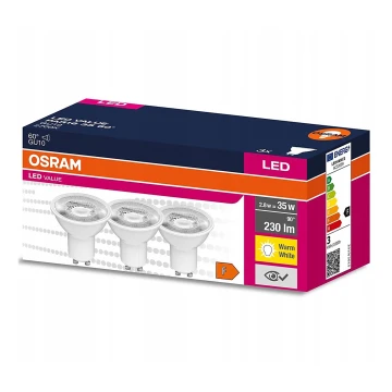 SETTI 3x LED-polttimo PAR16 GU10/2,8W/230V 2700K 60° - Osram