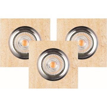 SETTI 3x LED upotettava valo VITAR 1xGU10/5W/230V CRI 90 hiekkakivi – FSC sertifioitu