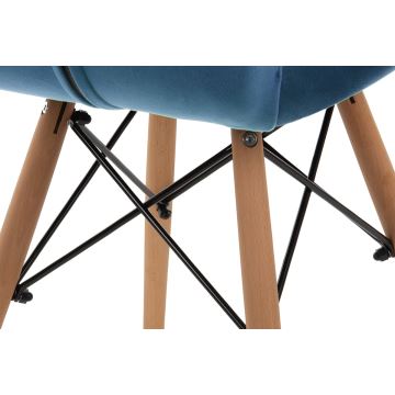 SETTI 4x Ruokapöydän tuoli TRIGO 74x48 cm tummansininen/pyökki
