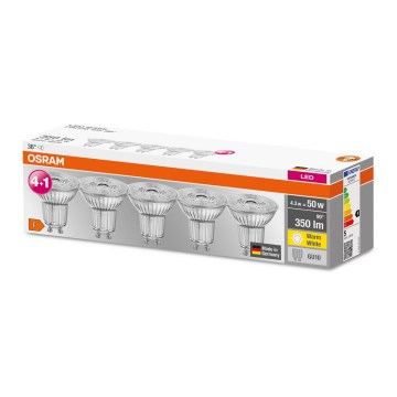 SETTI 5x LED-polttimo PAR16 GU10/4,3W/230V 2700K 36° - Osram