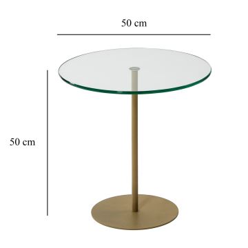 Sivupöytä CHILL 50x50 cm kulta/läpinäkyvä
