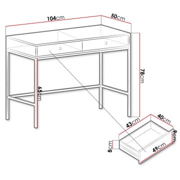 Sivupöytä MONO 78x104 cm beige/musta