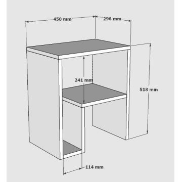 Sivupöytä YEPA 52x45 cm valkoinen
