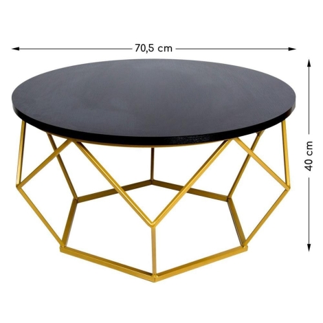 Sohvapöytä DIAMOND 40x70 cm kulta/musta | Valomania