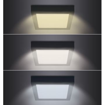 LED Kattovalo LED/18W/230V 3000/4000/6000K musta neliö