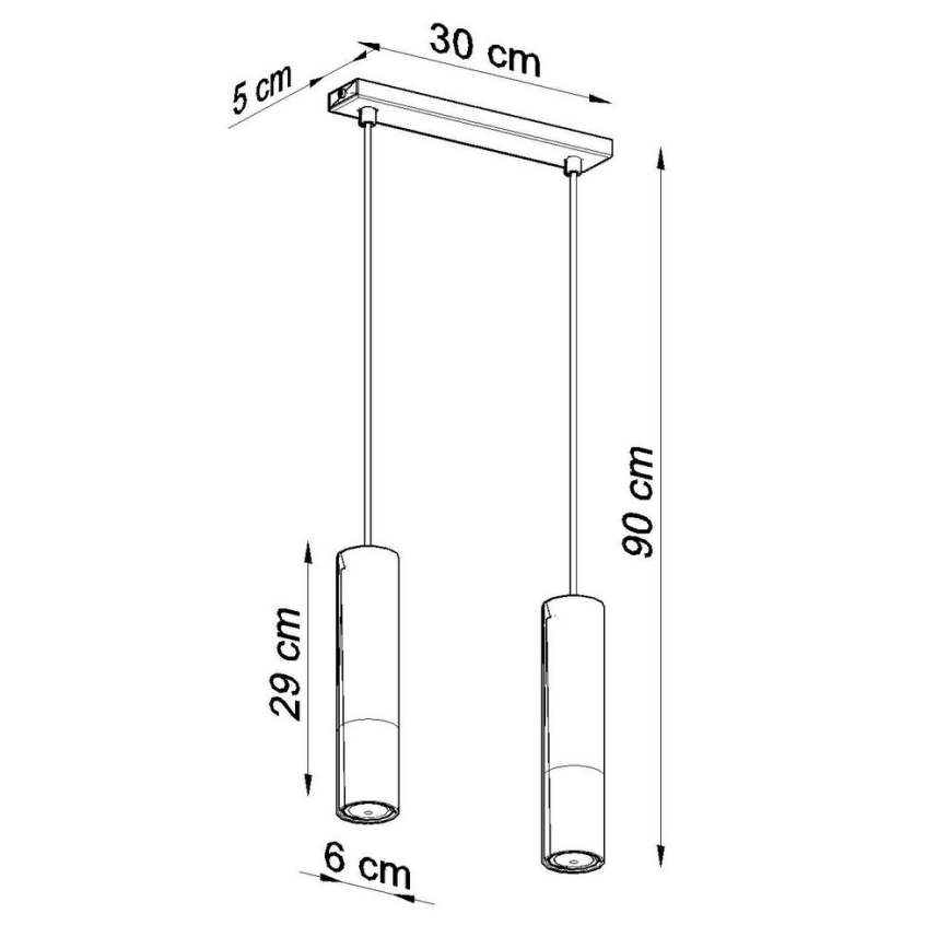 Kattokruunu johdossa LOOPEZ 2xGU10/10W/230V musta/kupari