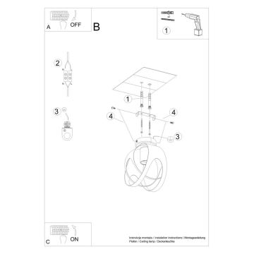 Pinta-asennettava kattokruunu TULOS 1xE27/60W/230V valkoinen