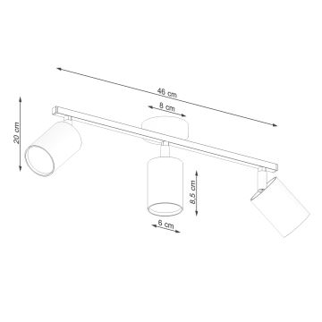 Kohdevalo LEMMI 3xGU10/40W/230V musta