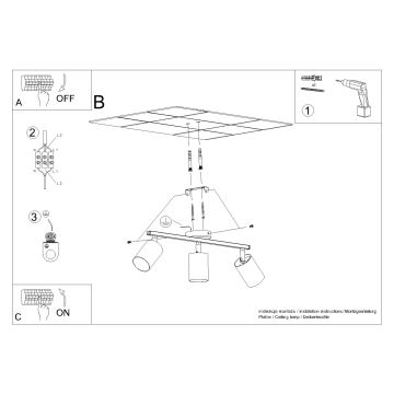 Kohdevalo LEMMI 3xGU10/40W/230V musta