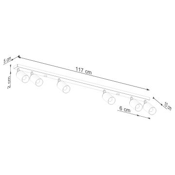 Kohdevalo WINX 6xGU10/10W/230V musta/kupari