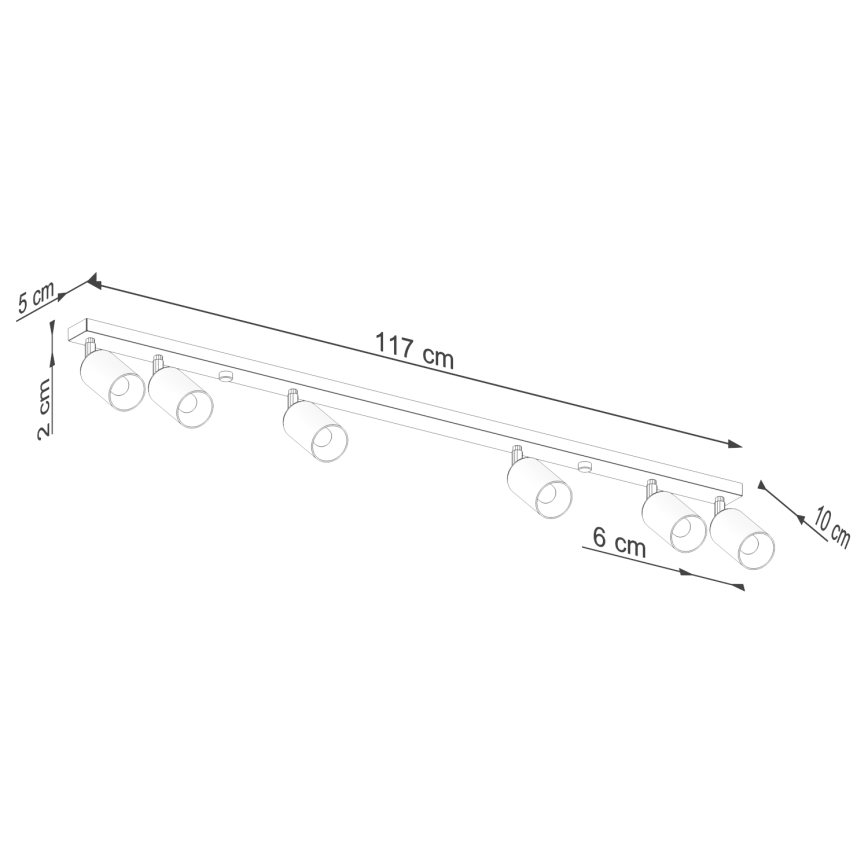 Kohdevalo WINX 6xGU10/10W/230V musta/kupari