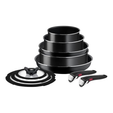 Tefal - Keittoastiasarja 10 kpl INGENIO EASY COOK & CLEAN BLACK