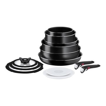 Tefal - Keittoastiasarja 13 kpl INGENIO EASY COOK & CLEAN BLACK