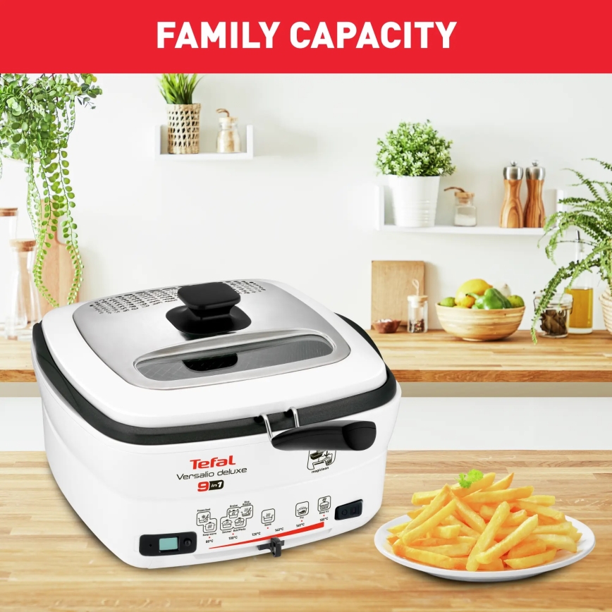 Tefal - Monitoiminen friteerauskeitin 9in1 VERSALIO DE LUXE 1600W/230V 2 l valkoinen