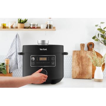 Tefal - Monitoiminen sähkökattila TURBO CUISINE 4,8 l 1090W/230V musta