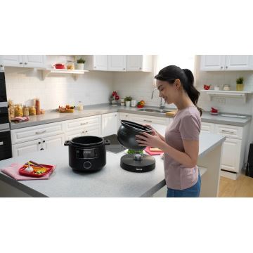 Tefal - Monitoiminen sähkökattila TURBO CUISINE 4,8 l 1090W/230V musta