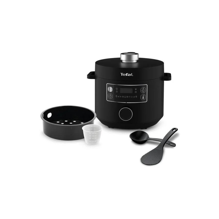 Tefal - Monitoiminen sähkökattila TURBO CUISINE 4,8 l 1090W/230V musta