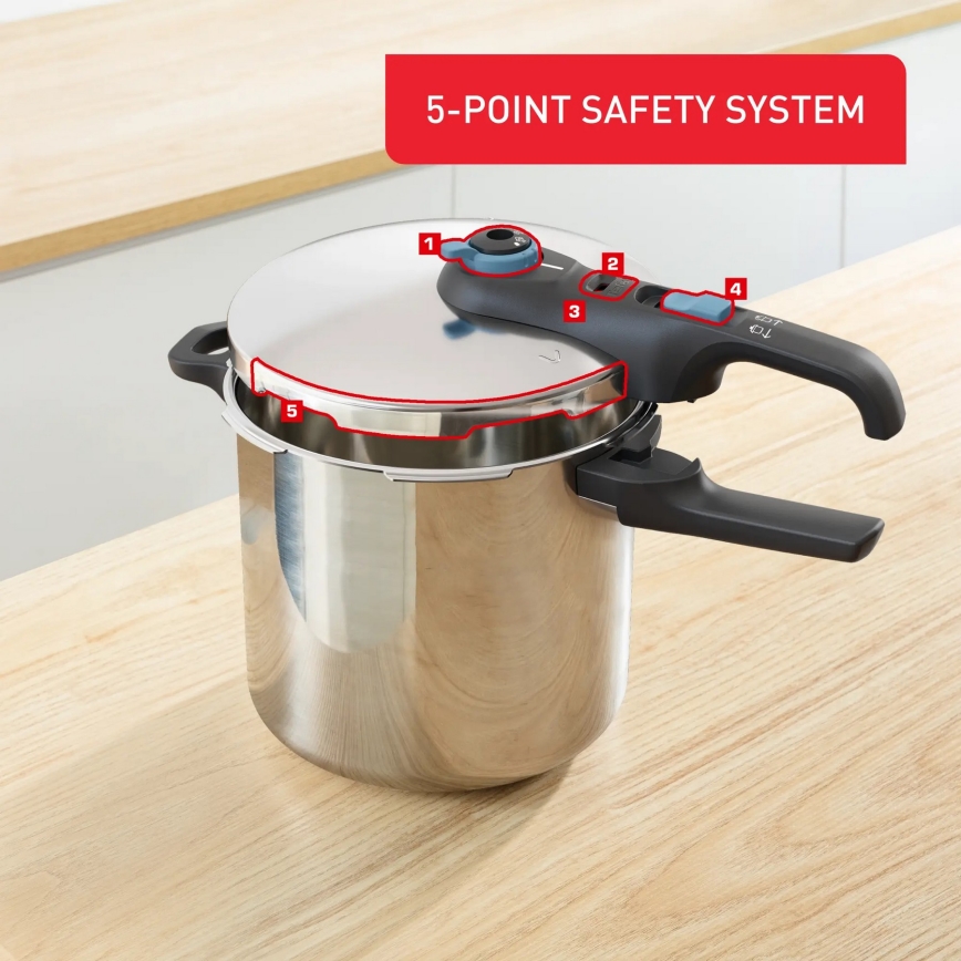 Tefal - Painekeitin 8 l SECURE TRENDY ruostumaton