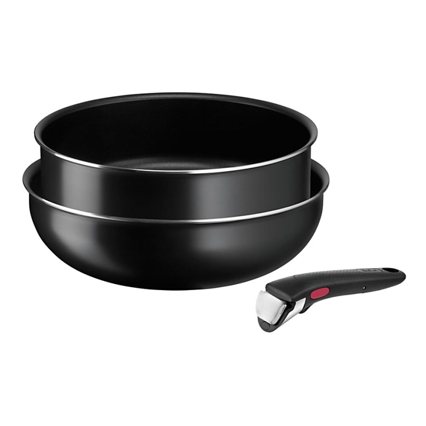 Tefal - Pannusetti 3 kpl INGENIO EASY COOK & CLEAN BLACK