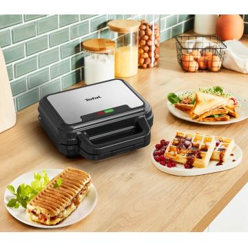 Tefal - Voileipägrilli ULTRA COMPACT 3in1 700W/230V musta/kromi